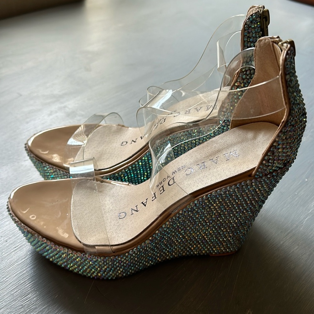 Marc Defang Rhinestone Wedges Size 8.5